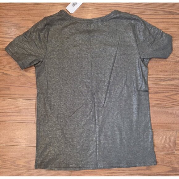 Loft Tees Sz S Black & Green Gold Cotton Short Sleeve Lot Of 2 Cold Shoulder NWT - Picture 7 of 13